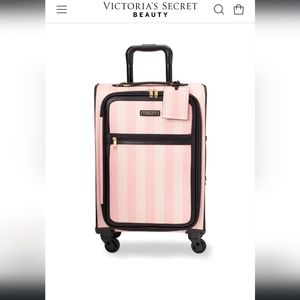Victoria's Secret pink iconic striped Suitcase